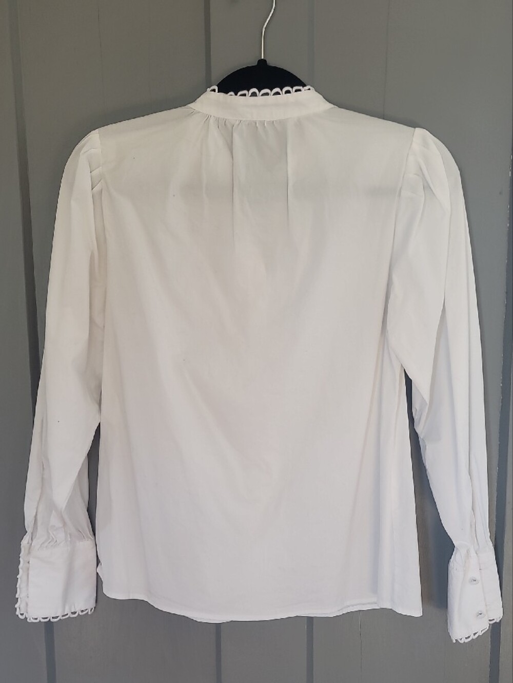 Zara White Ruffle-Trim Button-Front Blouse - Picture 4 of 4